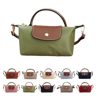 Imagem de Mini bolsa transversal feminina - bolsa de ombro com alça ajustável, bolsa pequena e espaçosa com bolsos com zíper para chaves de carteira de telefone, Verde-oliva