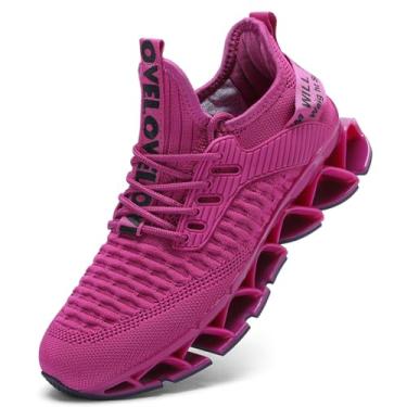 Imagem de Vooncosir Tênis de corrida feminino, confortável, moderno, antiderrapante, lâmina, para trabalho, tênis, caminhada, esportes, 9-purple, 9