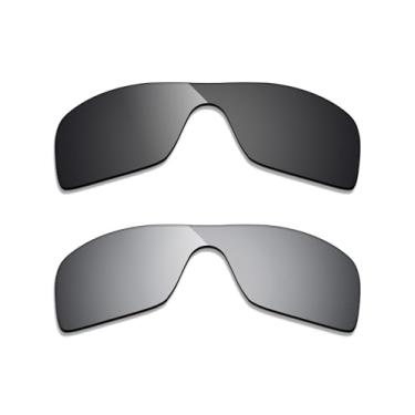Imagem de Alphax 2 pares de lentes polarizadas de substituição para óculos de sol Oakley Radar Plate OO9495D - preto + titânio