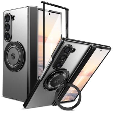 Imagem de HOULEE Capa para Samsung Galaxy Z Fold 6 com protetor de tela e proteção de dobradiça e suporte de metal anel, capa de telefone resistente a quedas de grau militar resistente para Galaxy Z Fold 6