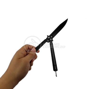 Imagem de Canivete Knife Black Butterfly Com Fio Manobras Preta Borboleta Dobrável De Aço Inoxidável