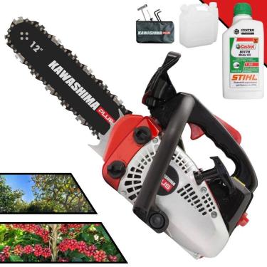 Imagem de Motosserra KCS260P Kawashima À Gasolina 2T 25,4cc Alta Rotação Com Sabre 12 Polegadas Ideal Para Tarugamento + EXTRA 1 ÓLEO STIHL 2T