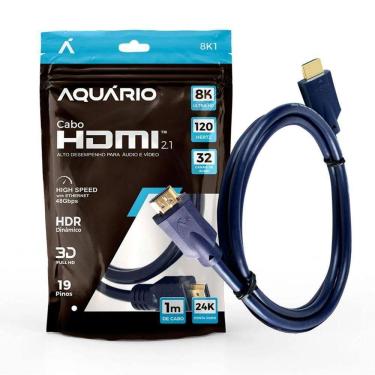 Imagem de Cabo Hdmi Aquario 8k 3d 19 Pinos 1 Metro - 8k1