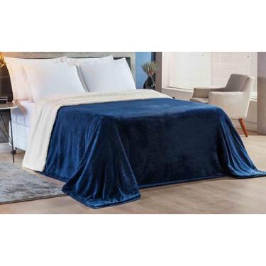 Imagem de Cobertor Alaska Dupla Face Liso Manta Felpuda Sherpa Casal Queen Toque