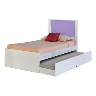 Imagem de Cama Bibox Solteiro Reino Branco/Lilás - Gran Belo