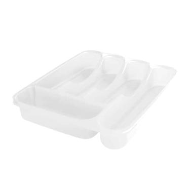 Imagem de Organizador de Talher para Gaveta Plasvale – 5 Divisórias, PP BPA Free, Compacto 31 × 26 × 4,6 cm