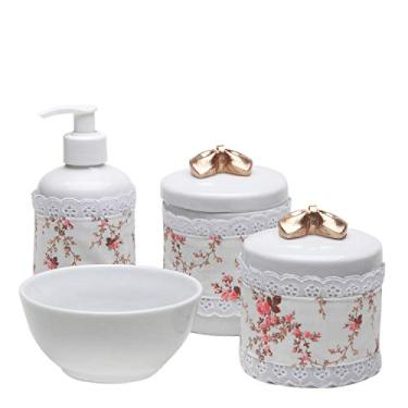 Imagem de Potinho de Mel Potes Molhadeira E Porta Álcool-Gel Com Capa Lacinho Rosa