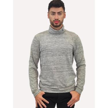 Imagem de Blusa Calvin Klein Jeans Masculina Tricot Flamê Cinza Mescla-Masculino