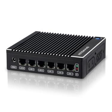 Imagem de Sharevdi Dispositivo micro firewall sem ventilador, mini PC Firewall Intel N3710 4C/4T, 6 x Intel 2,5 GbE i226-V LAN, AES-NI 8GB DDR3 128GB mSATA SSD 4K/VGA/HD/Wi-Fi Netgate