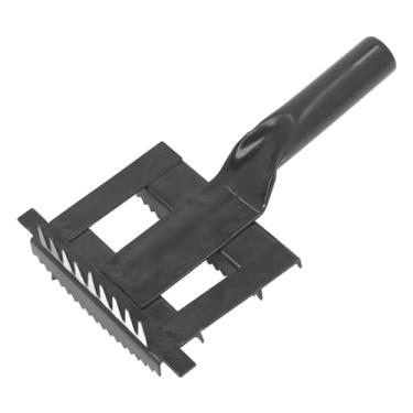 Imagem de Pente para derramamento de gado, escova de cabelo de vaca de metal, ferramenta suave para alívio da coceira com aderência macia para cavalos, gado, ovelha, ferro 21,5 x 14 cm (preto)