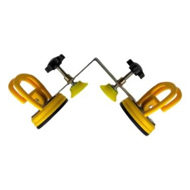 Imagem de IEUDNS Ferramenta de instalação de juntas de pedra em ângulo reto, com ventosa de 2,17" para granito, 2 Ventosas Amarelas