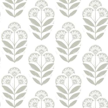Imagem de Yasinet Papel de parede floral, papel de parede floral tulipa 43,9 cm x 197 polegadas em papel de contato floral vintage descascar e colar, papel de parede de vinil removível à prova d'água para