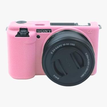 Imagem de Easy Hood Capa Protetora De Borracha Silicone Macio Para Câmera Digital Sony Zv-E10, Corpo Fino Dslr (Rosa)