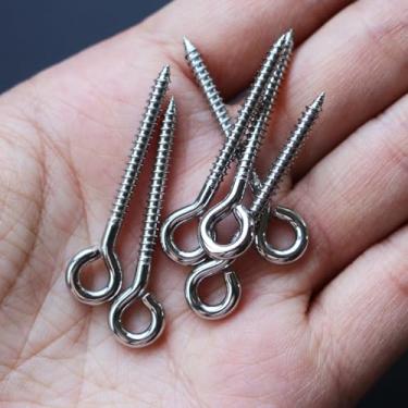 Imagem de Tigofly 50 peças de 3,7 cm 37 mm parafusos grandes de aço inoxidável de plugue de aço inoxidável iscas para fazer iscas de pesca faça você mesmo