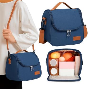 Imagem de Bolsa Térmica Lancheira para Marmita com Alça Ajustável | Compacta e Resistente | Mantém Temperatura Frio ou Quente | Ideal para Trabalho Escola e Academia (AZUL)