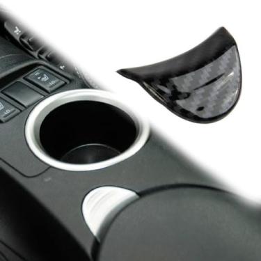 Imagem de fitfoyo Acabamento de capa de interruptor de caixa de apoio de braço central interior de carro de fibra de carbono para Nissan 370Z 2009-2020