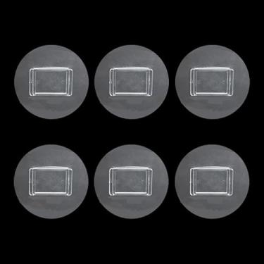 Imagem de CARURLIFF 6 peças de adesivos retangulares de 3,88 cm para chuveiro, adesivo de substituição, quadrado autoadesivo transparente, sem ganchos de broca para organizador de banheiro e cozinha, 3,9 cm