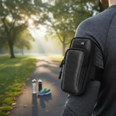 Imagem de Bolsa de Braço Esportiva Multifuncional Celular Academia Caminhada Bike