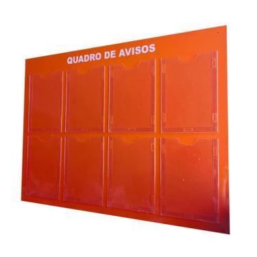 Imagem de Quadro Aviso Gestão Á Vista 8 Painel Displays A4 ACM Laranja - DC Expr