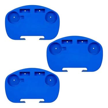 Imagem de Mesa Portatil Para Cadeira De Praia Mesinha Suporte Copo Cor Azul(kit 3 mesinha azul)