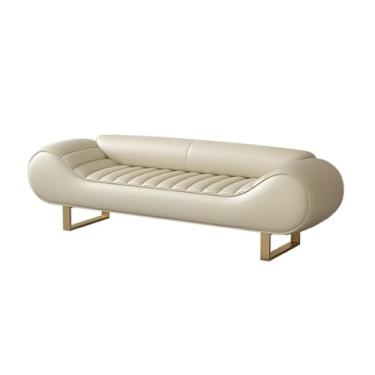 Imagem de Banco para entrada leve de luxo, banco de cabeceira de alta qualidade para quarto principal, vestiário para roupas, banco de sofá longo (bege, grande)