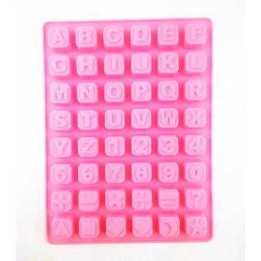Imagem de 1 pç molde de silicone com número do alfabeto de 48 cavidades moldes criativos de letras reutilizáveis molde de cubo de gelo de chocolate doce molde de assadeira molde de decoração de bolo ferramenta
