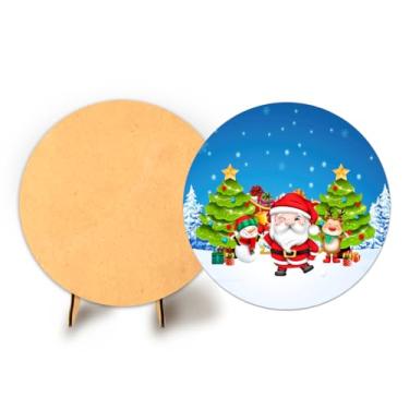 Imagem de Painel C Elastico Redondo 50cm Natal + Suporte MDF (NAT055)