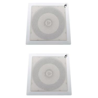 Imagem de Kit 2 Arandela de Teto Plastico Quadrada Fiamon com Alto Falante 6" 50