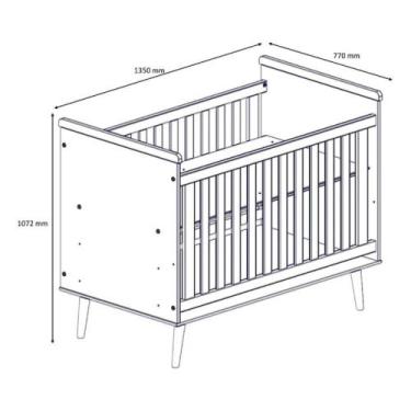 Imagem de Berço Mini Cama Retrô Wood Rosê 100% MDF - Com Colchão - Mobili