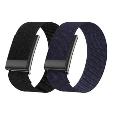 Imagem de Vanet Pulseiras de nylon compatíveis com Whoop 5.0 Peak, MG Life e One, pulseira de tecido elástico, respirável, esportiva, ajustável, trançada, elástica, para homens e mulheres, pacote com 2