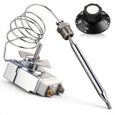 Imagem de Otoolling Termostato para fritadeira com botão compatível com Rx-2-24 Atosa 301030004, Robert Shaw 5300-402, Adcraft Deep Fryer 3/20.3 cm Mpt Stuff Box, Rx Series Millivolt Thermostat, 200-400f