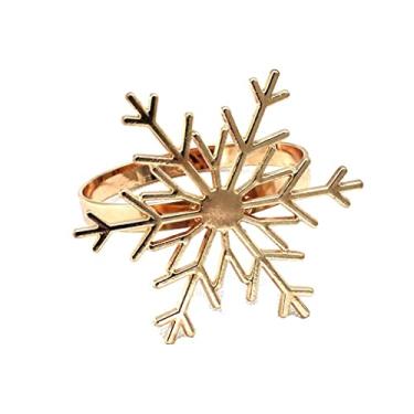 Imagem de Anel de guardanapo criativo 1 peça suprimentos de Natal porta-guardanapos dourados prateados fivela grande para guardanapos (ouro rosa)