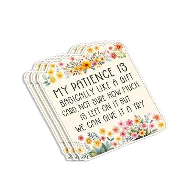 Imagem de (3 peças) My Patience is Basically Like A Gift Card Not Sure How Much is Left On It But We Can Give It A Try Adesivo Engraçado Sarcástico Provérbios Humorísticos Vinil Decalque para Laptop Garrafa de