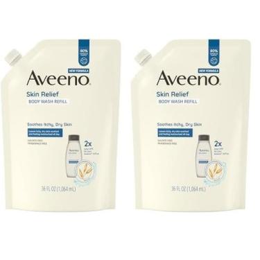 Imagem de Sabonete líquido Aveeno Skin Relief, sem perfume, 1,06 L (pacote com 2