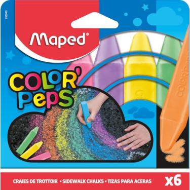 Imagem de Giz de Chão Color'Peps caixa com 6 cores, Maped, 936010