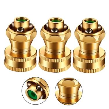 Imagem de Heavy Duty Hose Metal Hose 3 Pcs Sprinkler Head Water Hose Sprayer Nozzle Sweeper Sprayer Nozzle Brass Hose Nozzle Yellow Power Adjustable Water Hose Nozzle Car Wash Sprayer