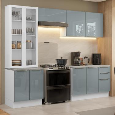 Imagem de Armário De Cozinha Completa 270cm Branco/cinza Lux Madesa 04
