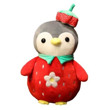 Imagem de Boneca de pelúcia Pinguim de pelúcia Pinguim de pelúcia com chapéu vermelho de 25 cm