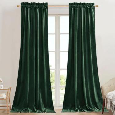 Imagem de Cortinas StangH Verde Escuro Blackout Thermal Velvet 42x90cm 2P
