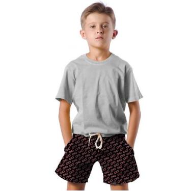 Imagem de Shorts Infantil Bermuda Calção Praia Verão Infinito Símbolo Arte 347 -