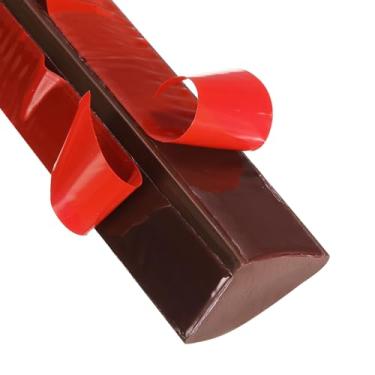 Imagem de HARFINGTON Acabamento de parede de moldagem redonda flexível 1,8 cm x 2,2 cm x 609,6 cm Tira de acabamento moldada com borda de borracha dobrável para canto piso de teto banheiro bancada, café