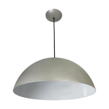 Imagem de Lustre Luminária Pendente Utron Alumínio Meia Lua 43cm Cores, Cinza, 1