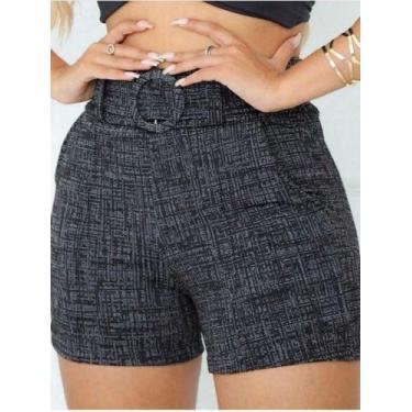Imagem de Shorts Feminino Skinny Tecido Linho com Cinto Forrado e Bolso - NoBran