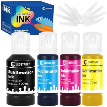 Imagem de Jeostarky Frascos de refil de tinta de sublimação compatíveis com impressoras Epson ET2800 ET2400 ET4800 ET15000 ET8550 ET2850 ET2803 ET3830 ET3850 ET4850 ET5800 Heat Press Transfer on Canecas (pacote
