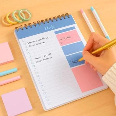 Imagem de Diário Planner com Cores em Tons Pastel Organização Delicada e Funcion