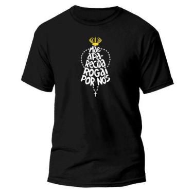 Imagem de Camiseta Básica Católica Blusa Unisex Nossa Senhora Aparecida Camisa A