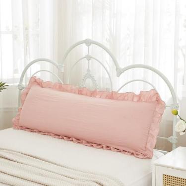 Imagem de Capa de almofada corporal Merryword Ruffle Pink 50x137cm de microfibra