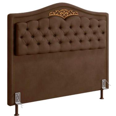 Imagem de Cabeceira Holanda 1,60 Para Cama Box Queen Chocolate Veludo