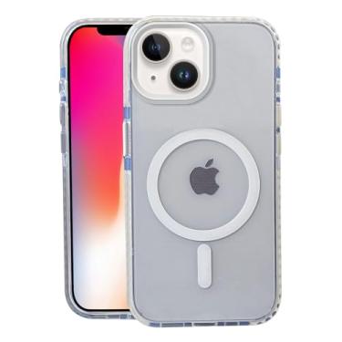 Imagem de Capa para iPhone 15, compatível com MagSafe, capa fosca macia e fina, à prova de choque, antiimpressões digitais, antiamarelamento, antiarranhões, capa de telefone magnética para Apple, série