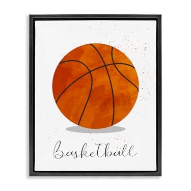 Imagem de Stupell Industries Let's Play Ball Basketball Brown Framed Floater Canvas Wall Art, design por Christine Simpson Art, 21 x 17